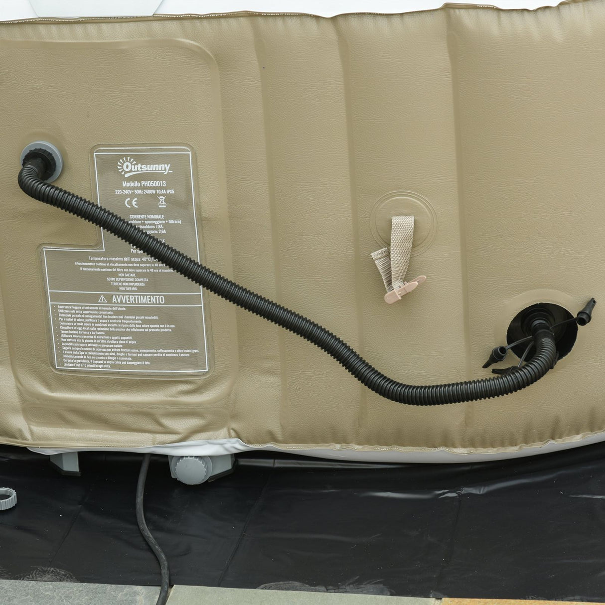 easycomfort easycomfort idromassaggio gonfiabile con telo 100 getti e riscaldamento 42c per 2 4 persone 150x150x65cm bianco e marrone ean 8055776915524