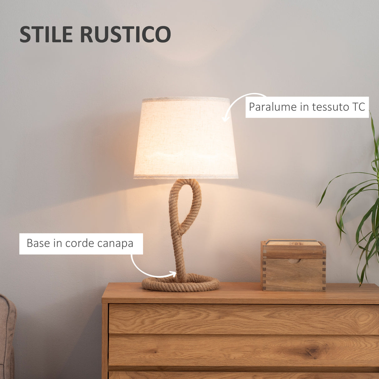 easycomfort easycomfort lampada da tavolo stile marinaro in corda e tessuto attacco e27 abat jour per casa e ufficio 30x56cm beigebianco