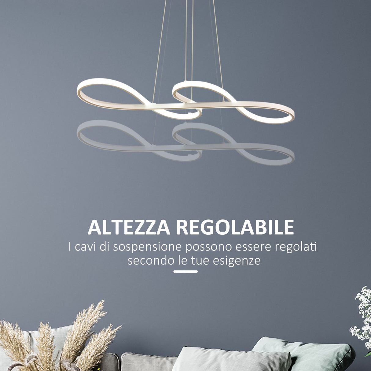 easycomfort easycomfort lampadario led 3 tonalita di luce altezza regolabile potenza 70w bianco