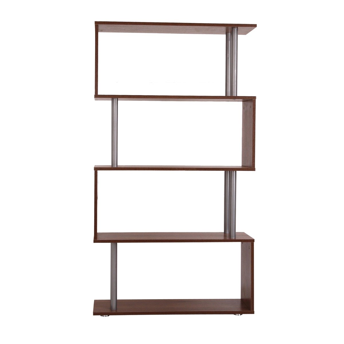 easycomfort easycomfort libreria design moderna scaffale in legno da parete in legno noce 80x30x145cm ean 8054111845823