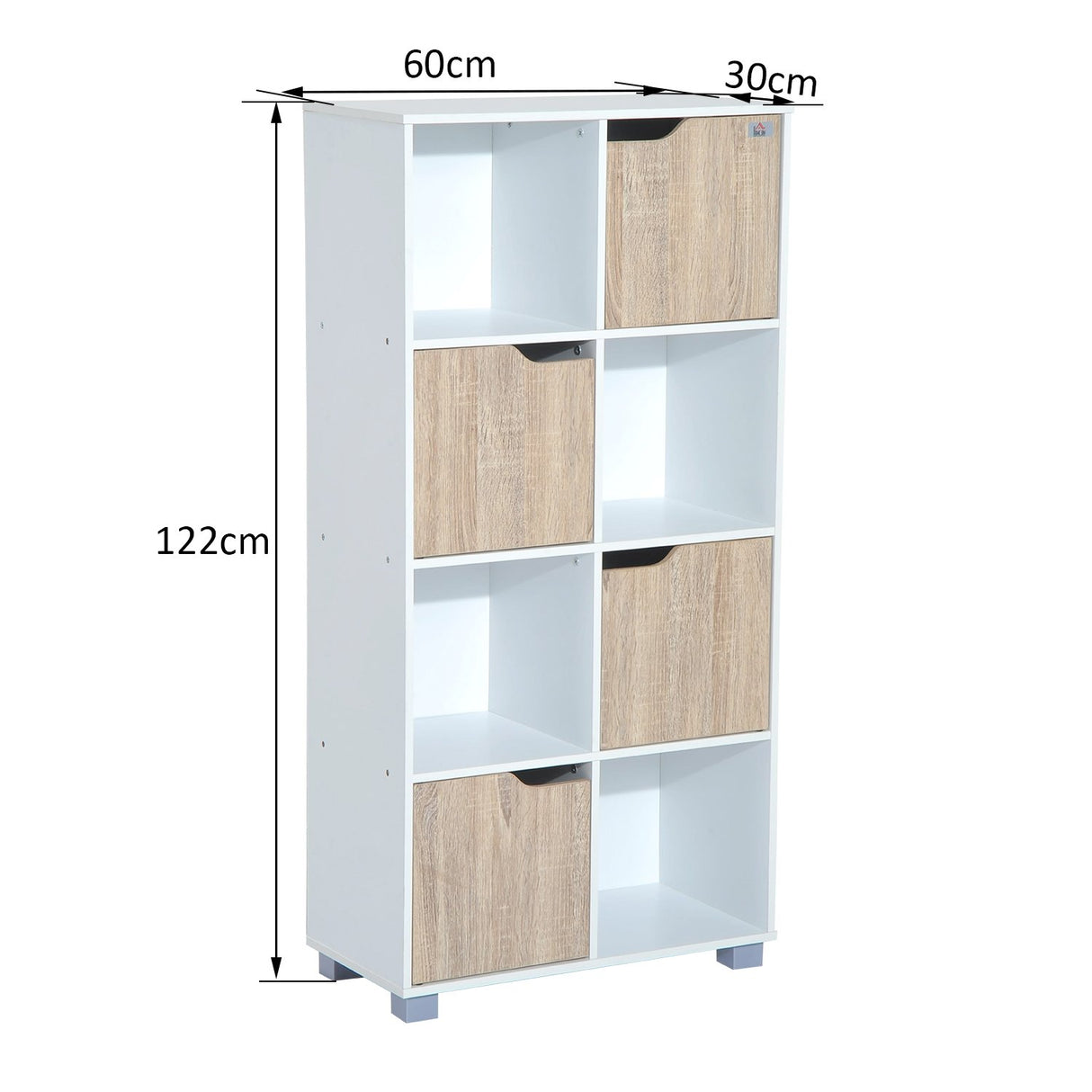 easycomfort easycomfort libreria di design a 8 scompartimenti in legno bianco 60x30x122cm ean 8054111845427