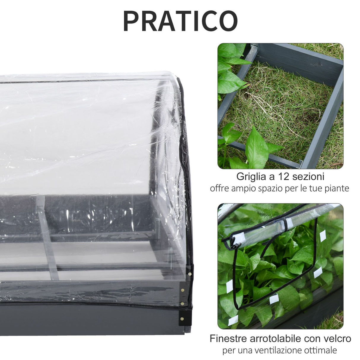 easycomfort easycomfort mini serra da giardino o balcone per piante e fiori con fioriera e copertura in pvc trasparente 120x79x53cm ean 8054144130569