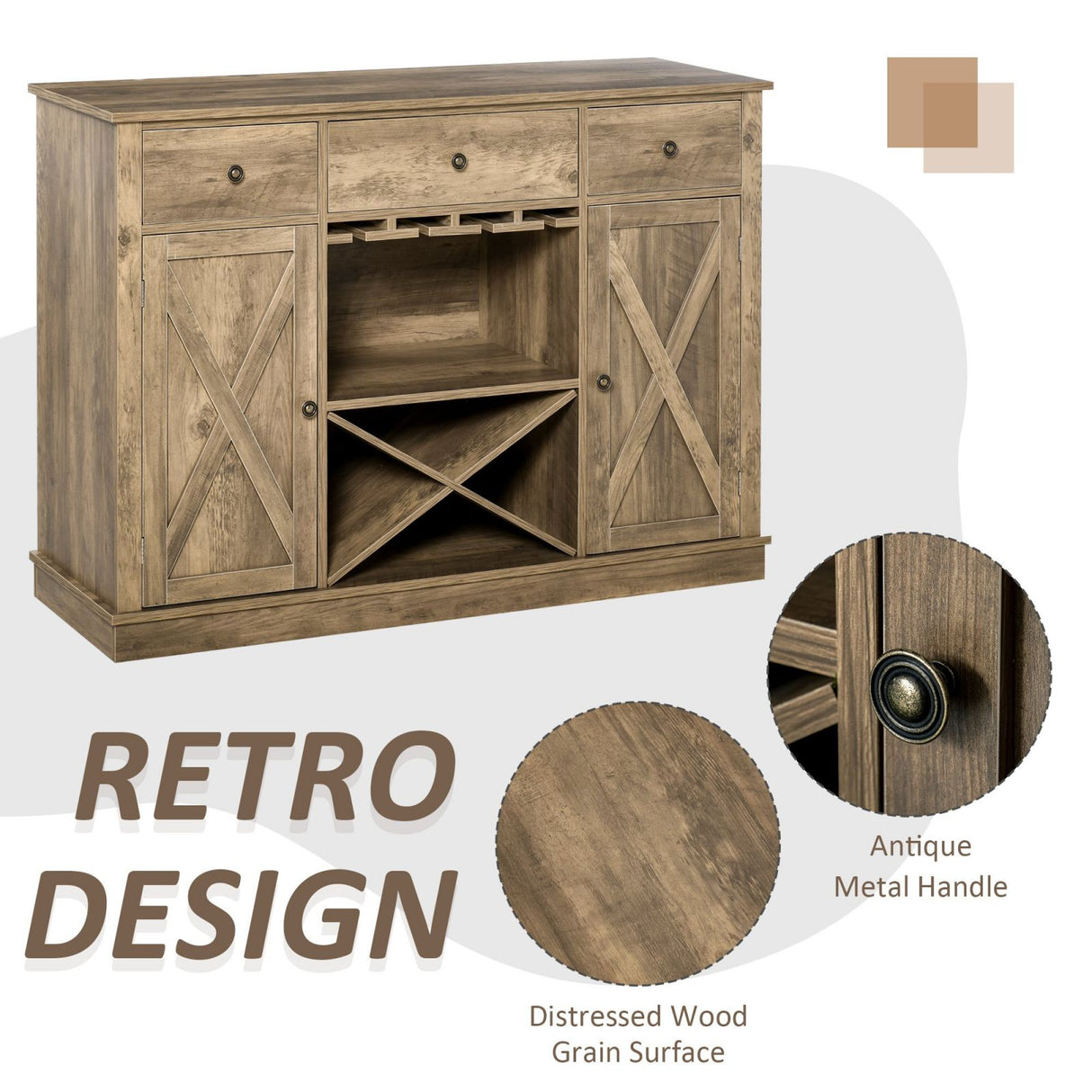 easycomfort easycomfort mobile credenza per cucina in legno con portabottiglie e appendi calici