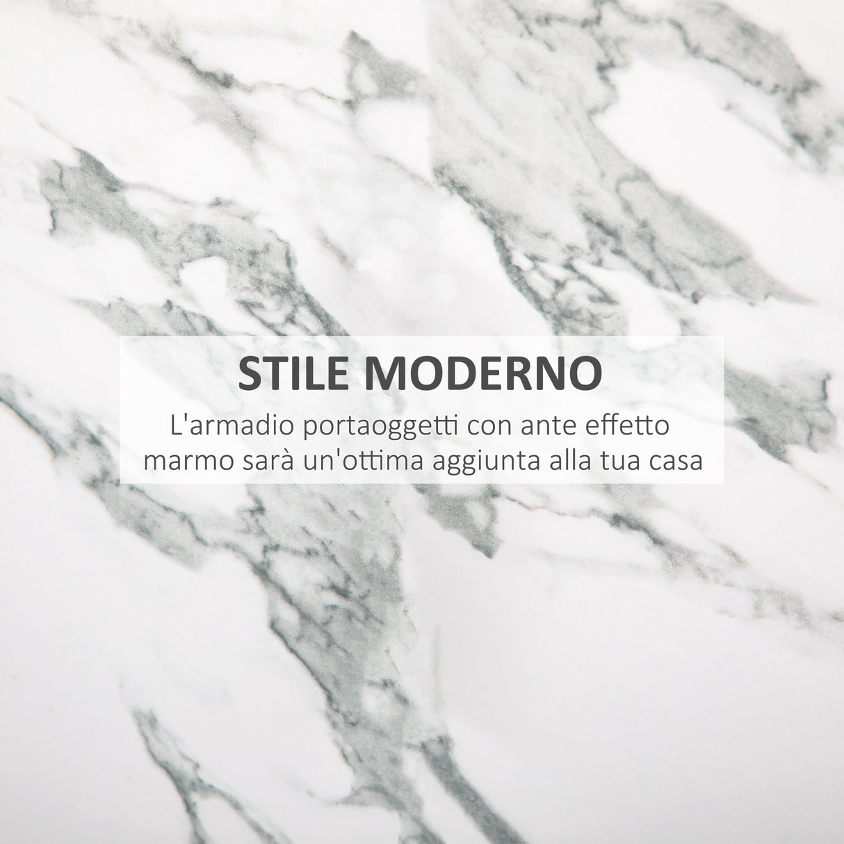 easycomfort easycomfort mobile multiuso con ante effetto marmo e mensola regolabile in mdf e acciaio 60x41 5x80cm