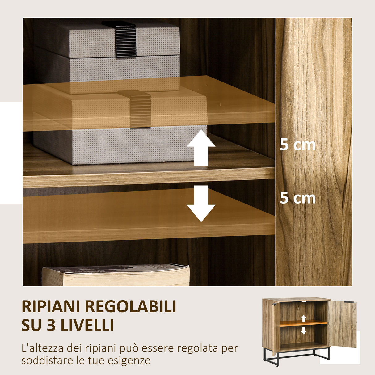 easycomfort easycomfort mobiletto multiuso 2 ante da soggiorno e salotto in legno e metallo 80 x 40 x 80 cm grigio