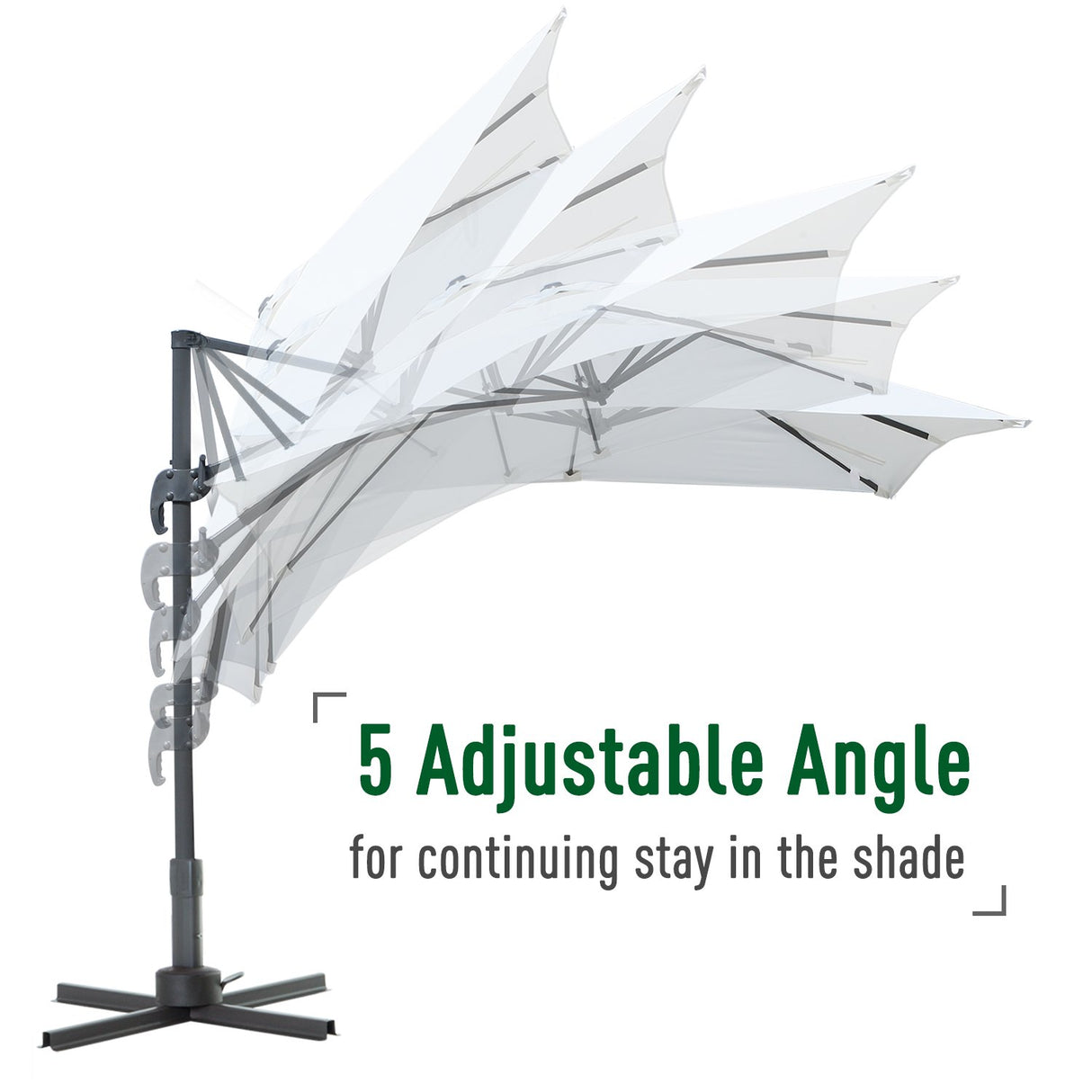 easycomfort easycomfort ombrellone da giardino decentrato regolabile su 5 livelli crema 250x250cm ean 8055776911120