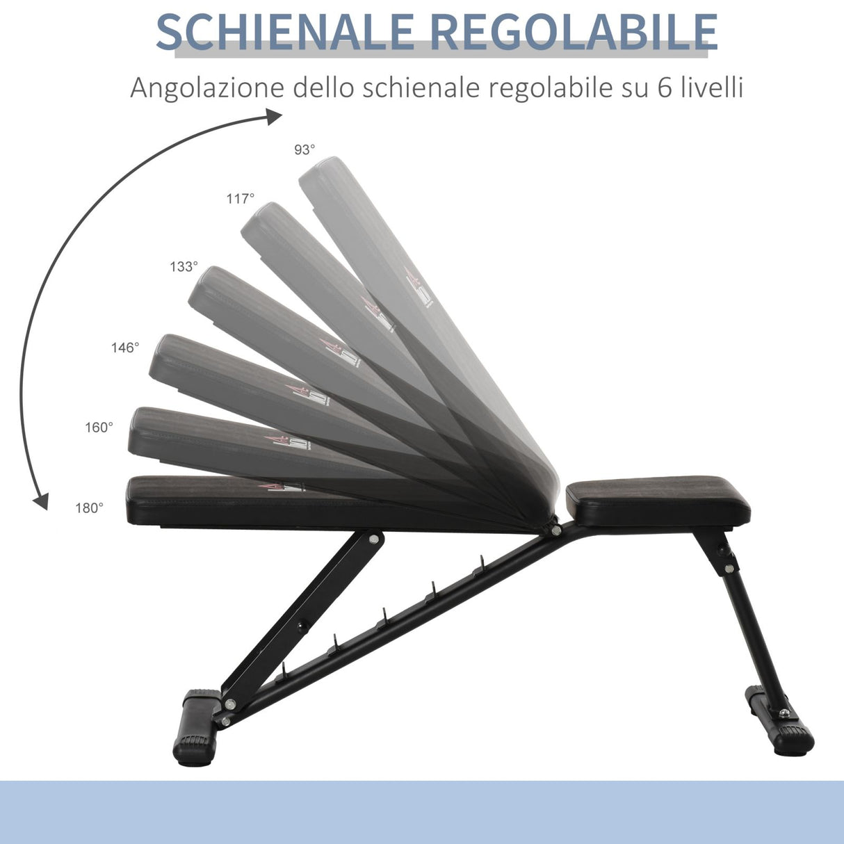 easycomfort easycomfort panca multifunzione per addominali in acciaio livelli di inclinazione regolabili nero