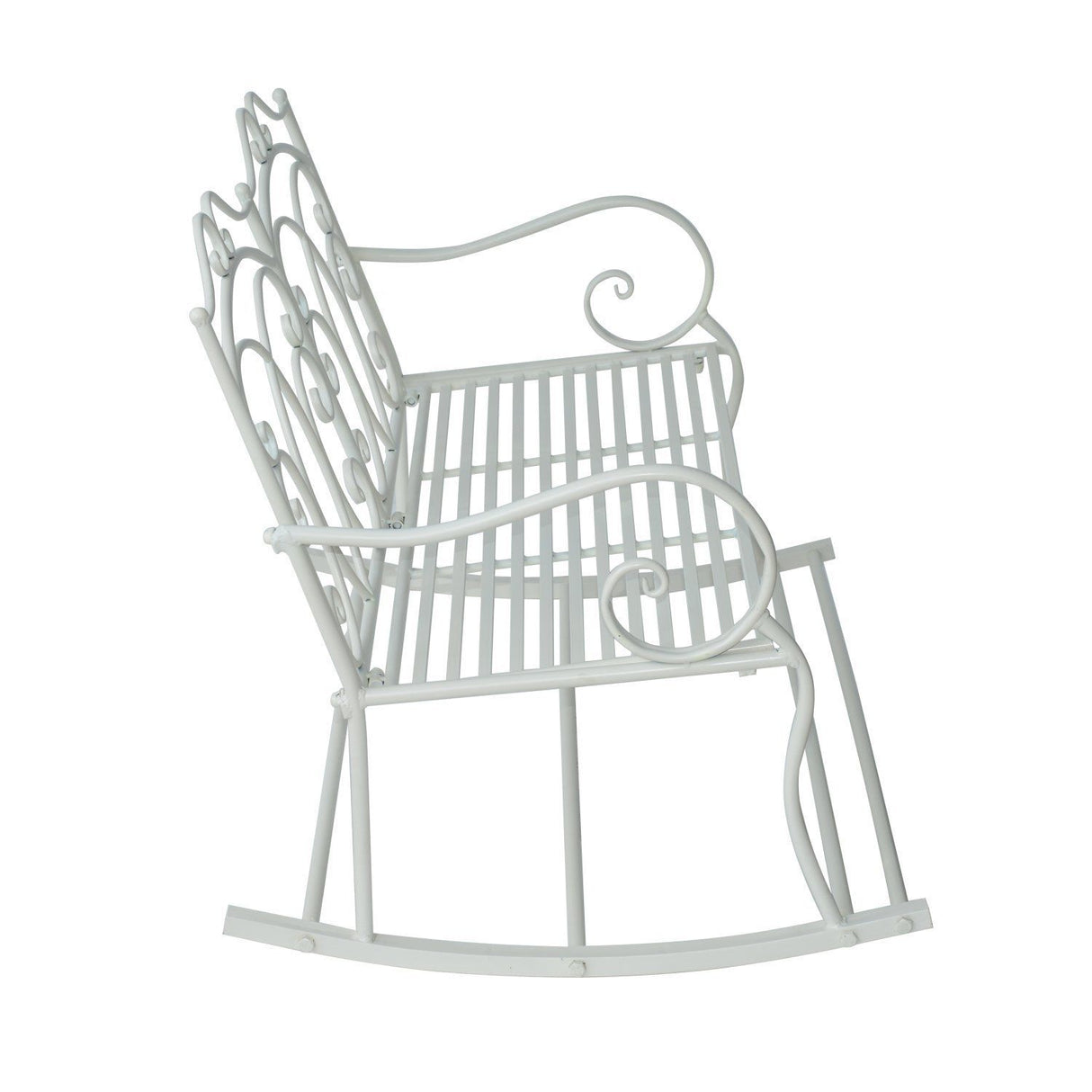 easycomfort easycomfort panchina in ferro a dondolo da giardino stile shabby bianco 102x74 5x78cm ean 8054144138411