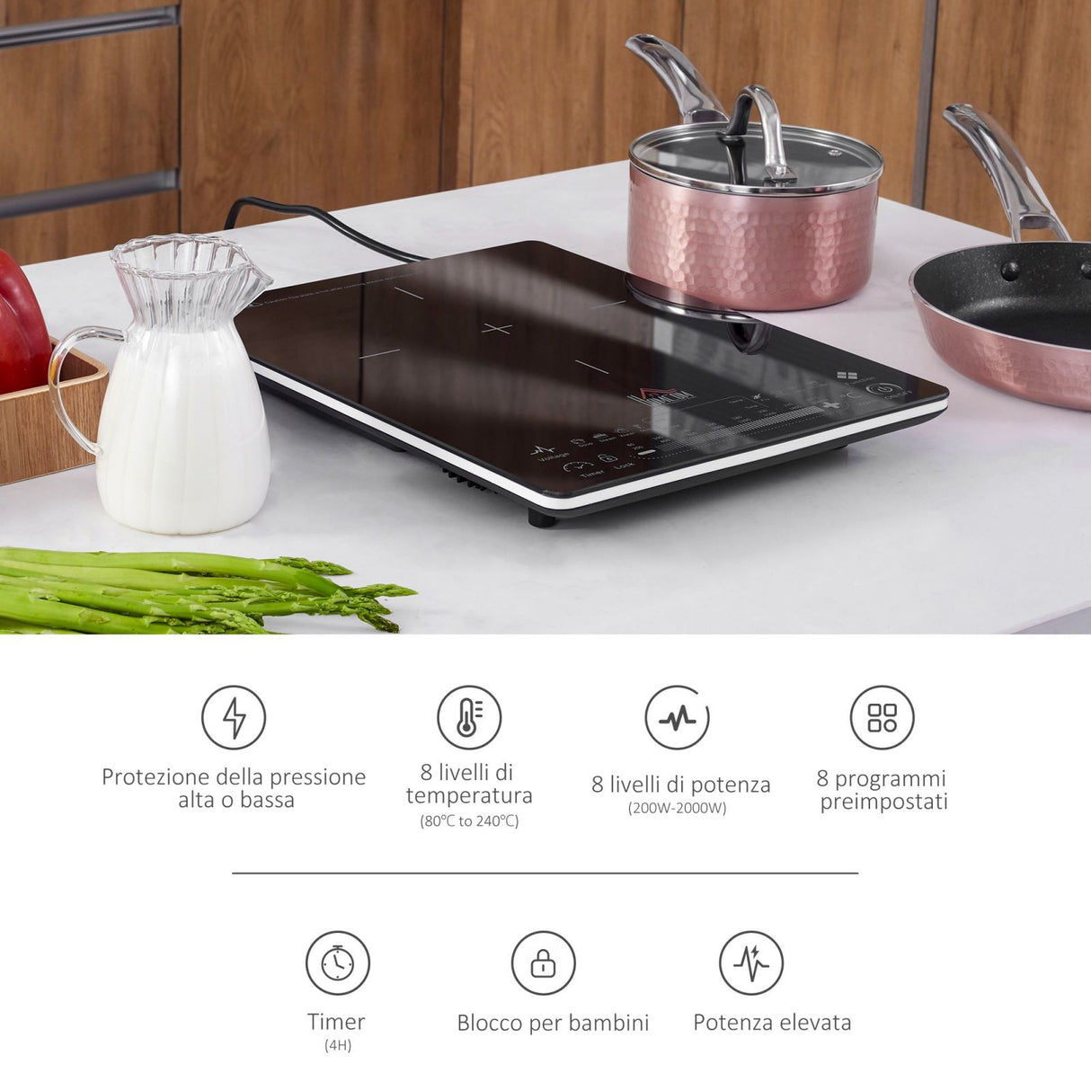 easycomfort easycomfort piastra a induzione portatile con display led nero