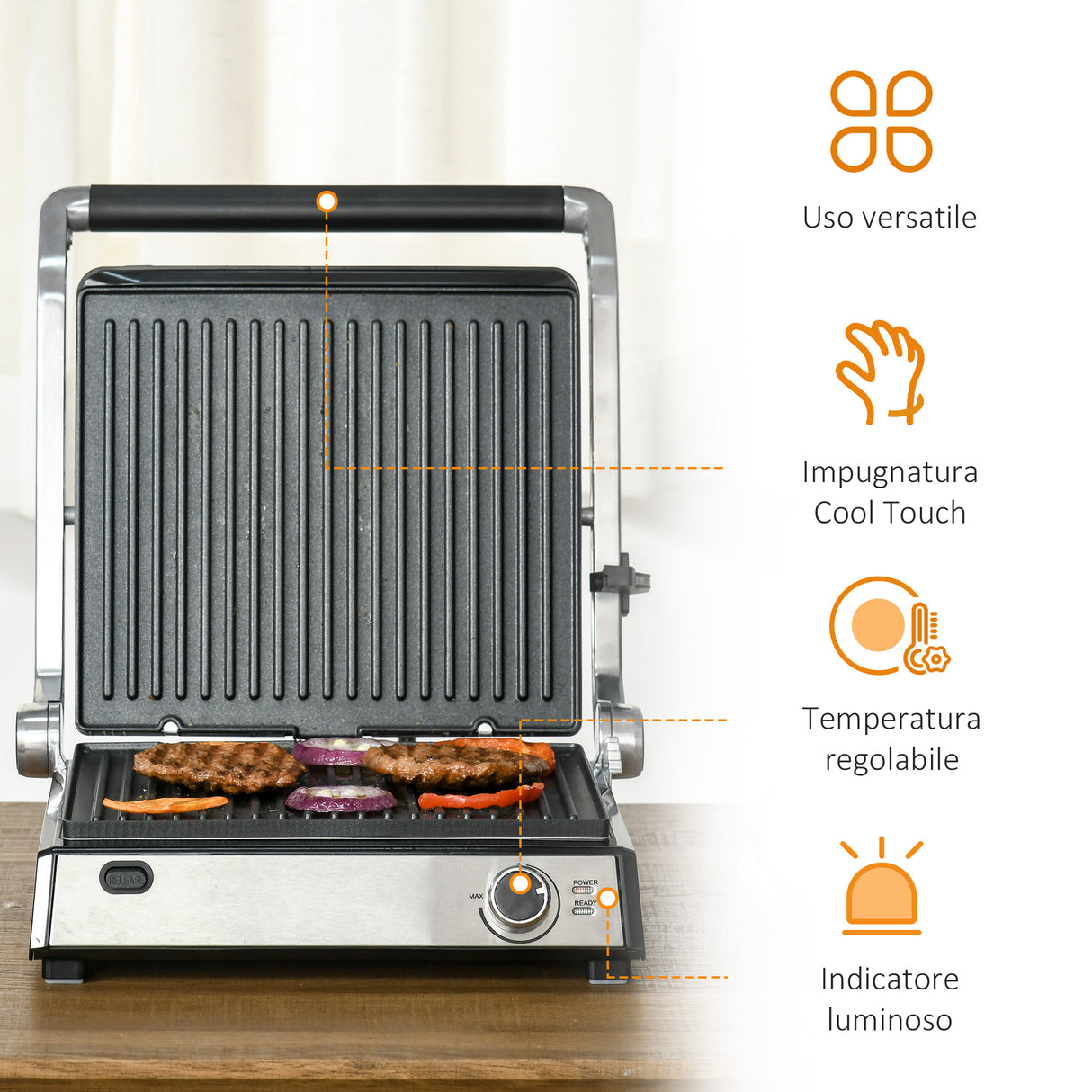 easycomfort easycomfort piastra elettrica 2000w apribile a 180 in alluminio e acciaio 29x51 6cm