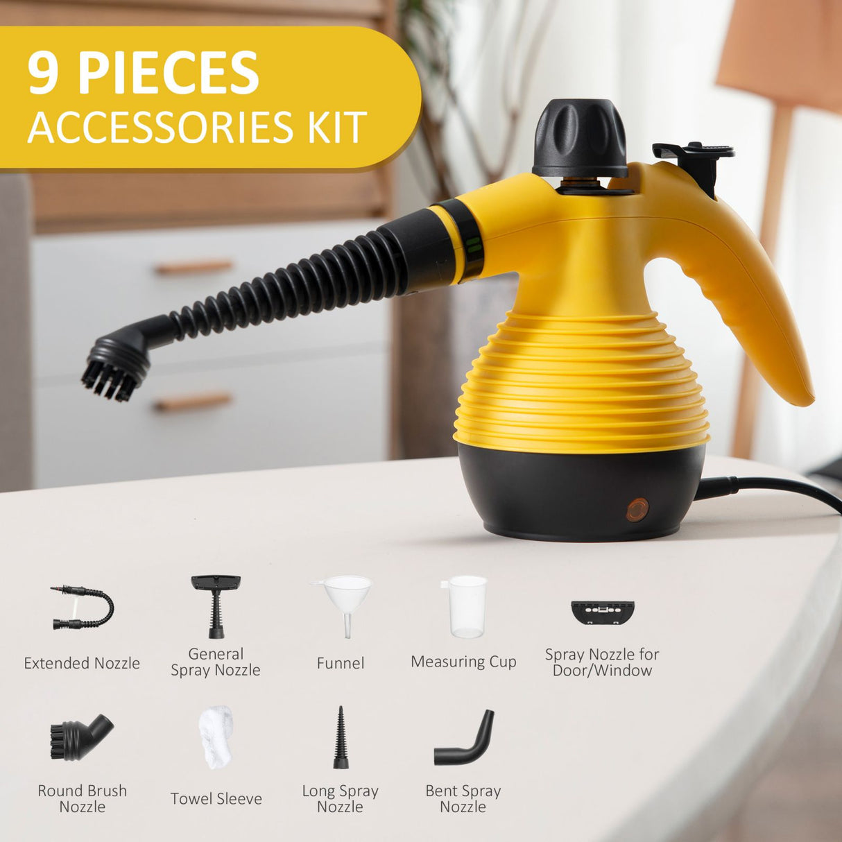 easycomfort easycomfort pistola a vapore multiuso pulitore a vapore portatile professionale per cucina bagno tessuti serbatoio 350ml giallo