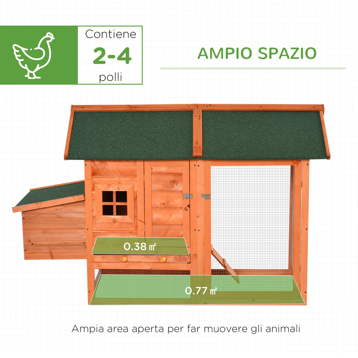 easycomfort easycomfort pollaio in legno prefabbricato con nido per la cova e casetta con vassoio estraibile