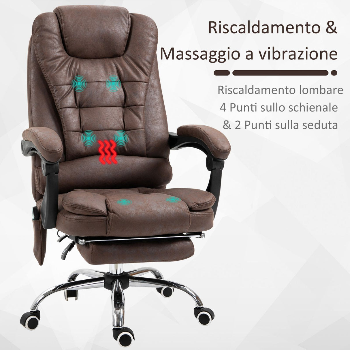 easycomfort easycomfort poltrona massaggiante da ufficio e casa con 6 punti di massaggio marrone ean 8055776912714