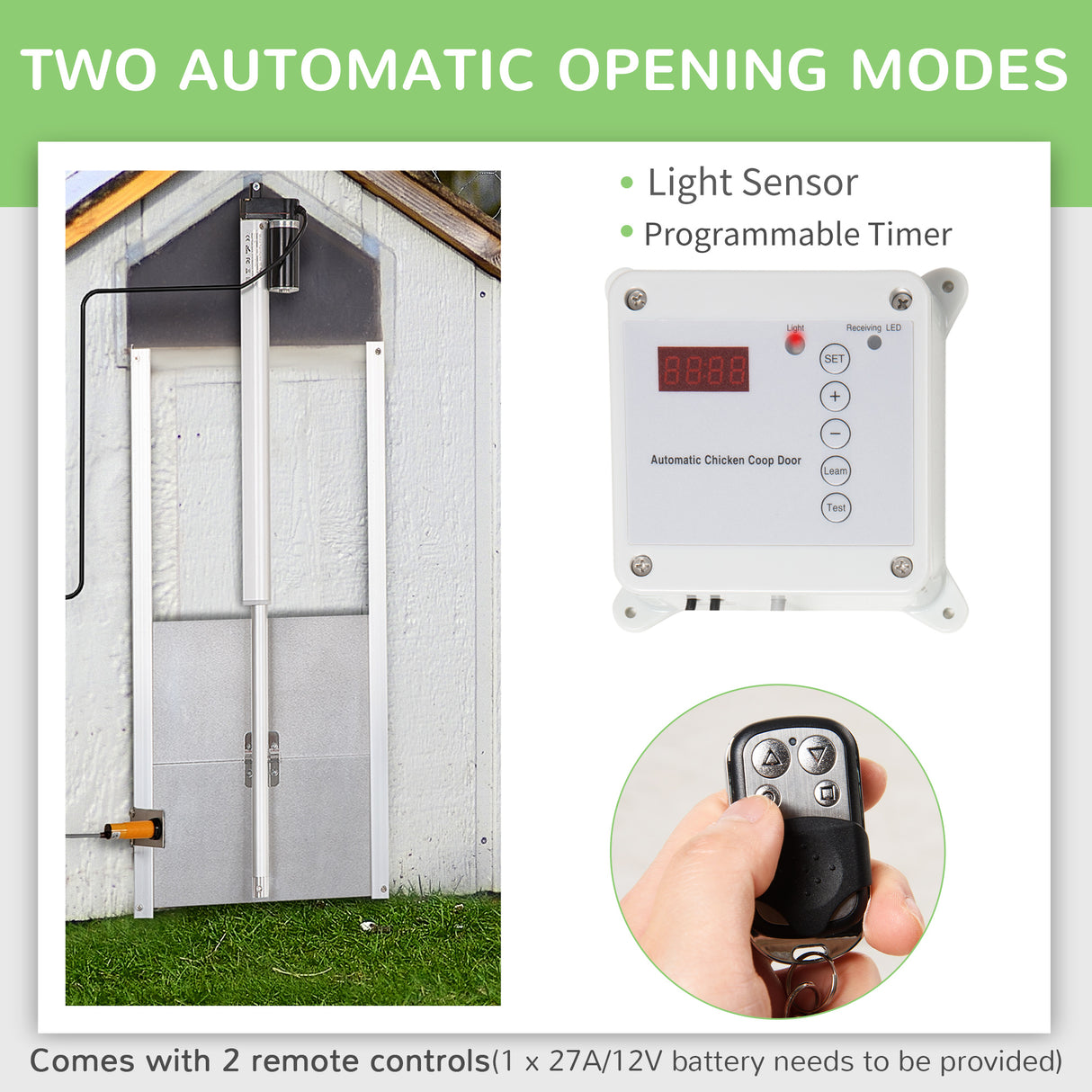 easycomfort easycomfort porta automatica pollaio da 42v con timer e sensore di luce alluminio e abs 30x30cm