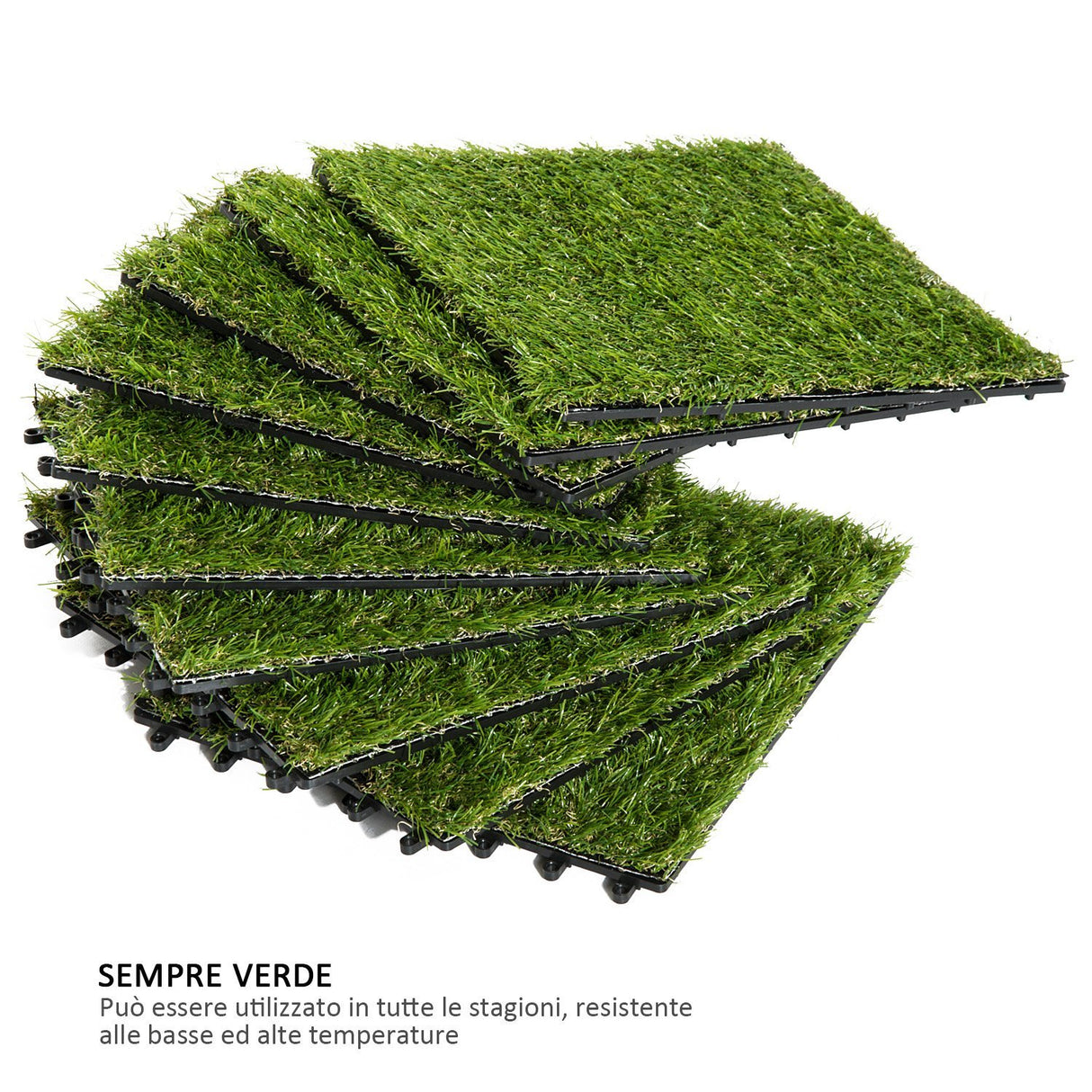 easycomfort easycomfort prato sintetico per giardino set di 10pz 30x30cm verde scuro ean 8054111844932