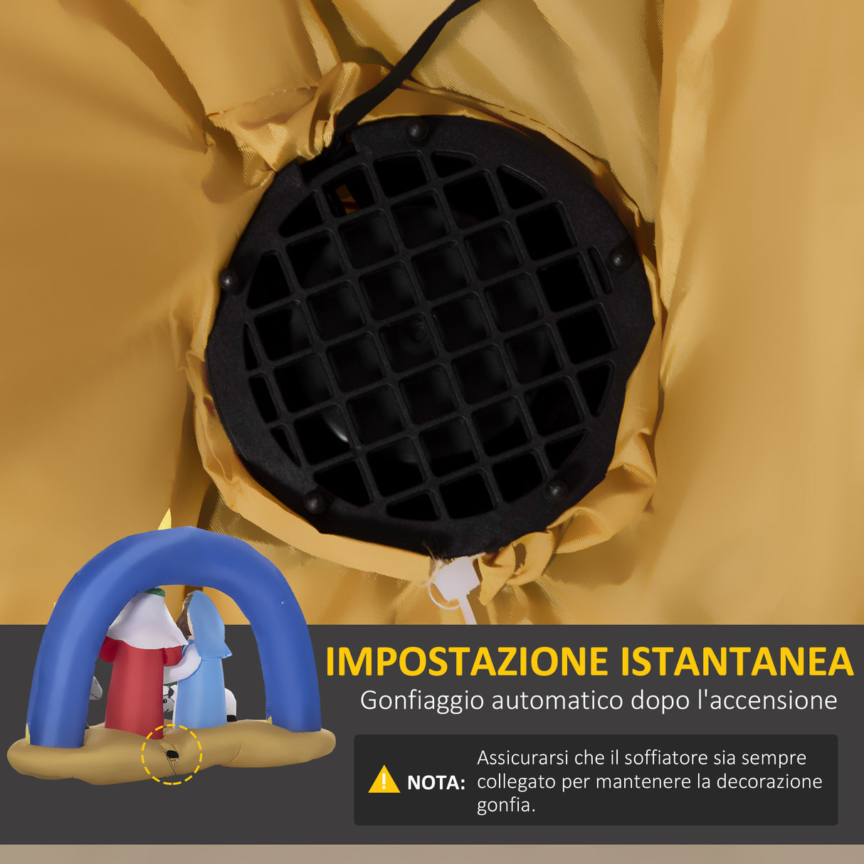 easycomfort easycomfort presepe di natale gonfiabile con 5 luci led integrate e gonfiatore incluso 206x95x157cm