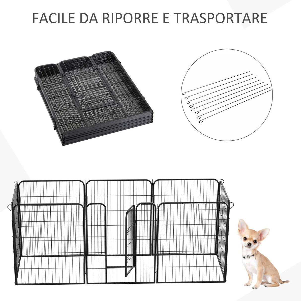 easycomfort easycomfort recinto per cani per animali domestici 8 pezzi 80x100cm ean 8054144135182