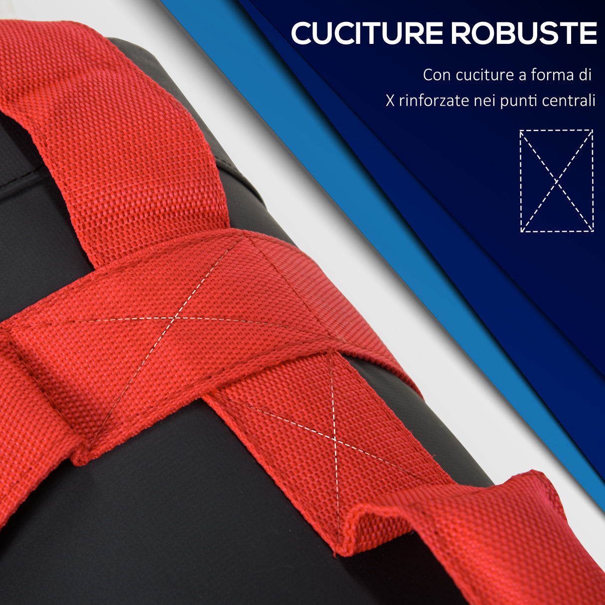 easycomfort easycomfort sacca bulgara da 20kg con 6 cinghie per allenamento fitness in casa ufficio e palestra 22x55 cm nero e rosso