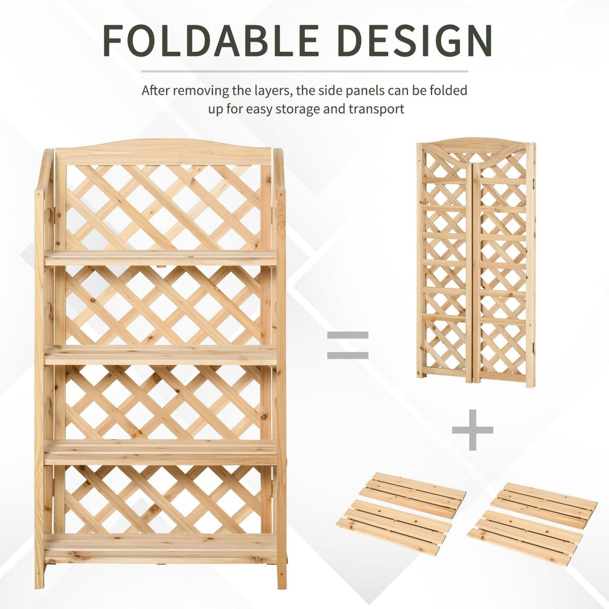 easycomfort easycomfort scaffale portapiante pieghevole con 4 mensole regolabili in legno ean 8054111849869