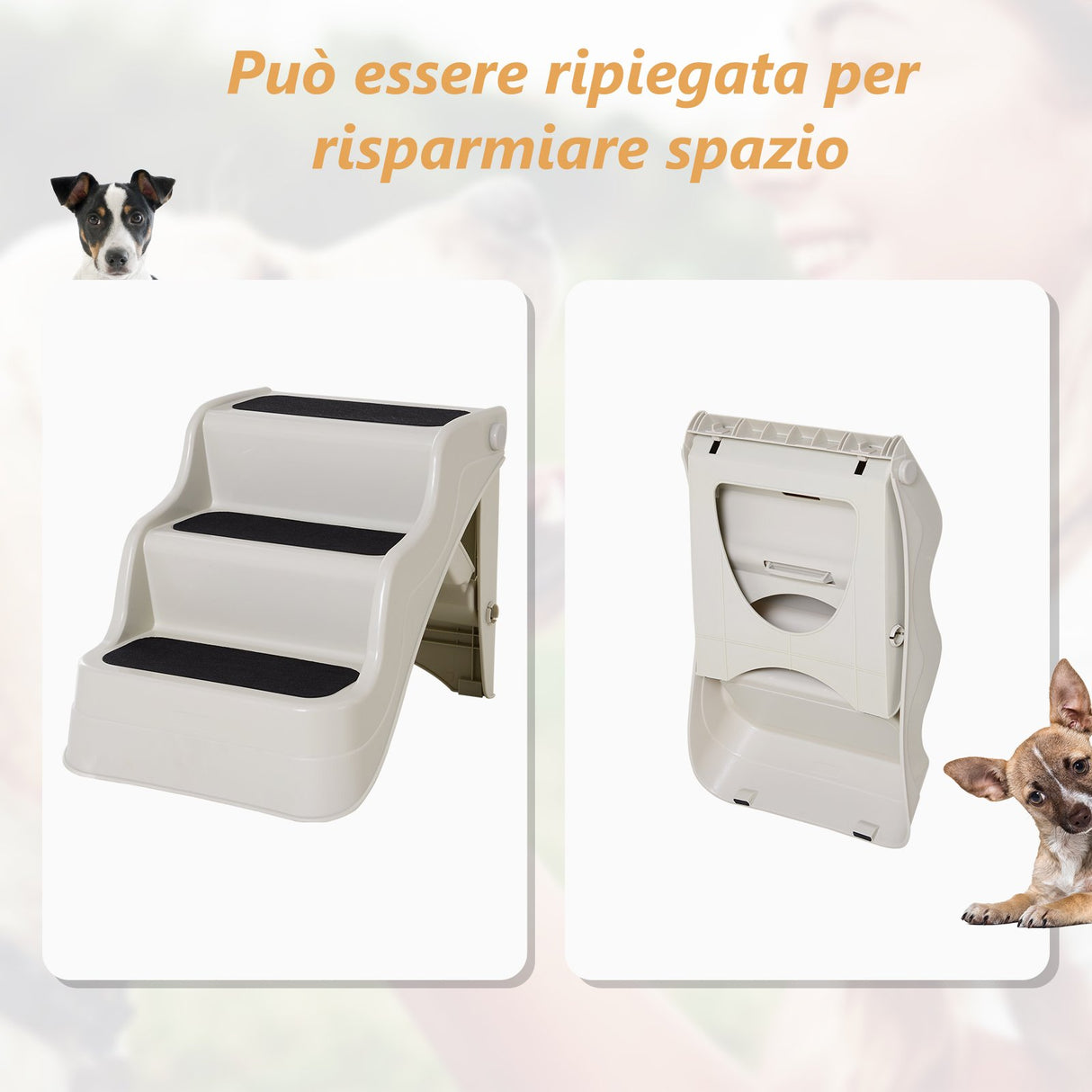 easycomfort easycomfort scaletta per cani pieghevole 3 gradini per animali domestici beige 49x39x39cm ean 8054144132198