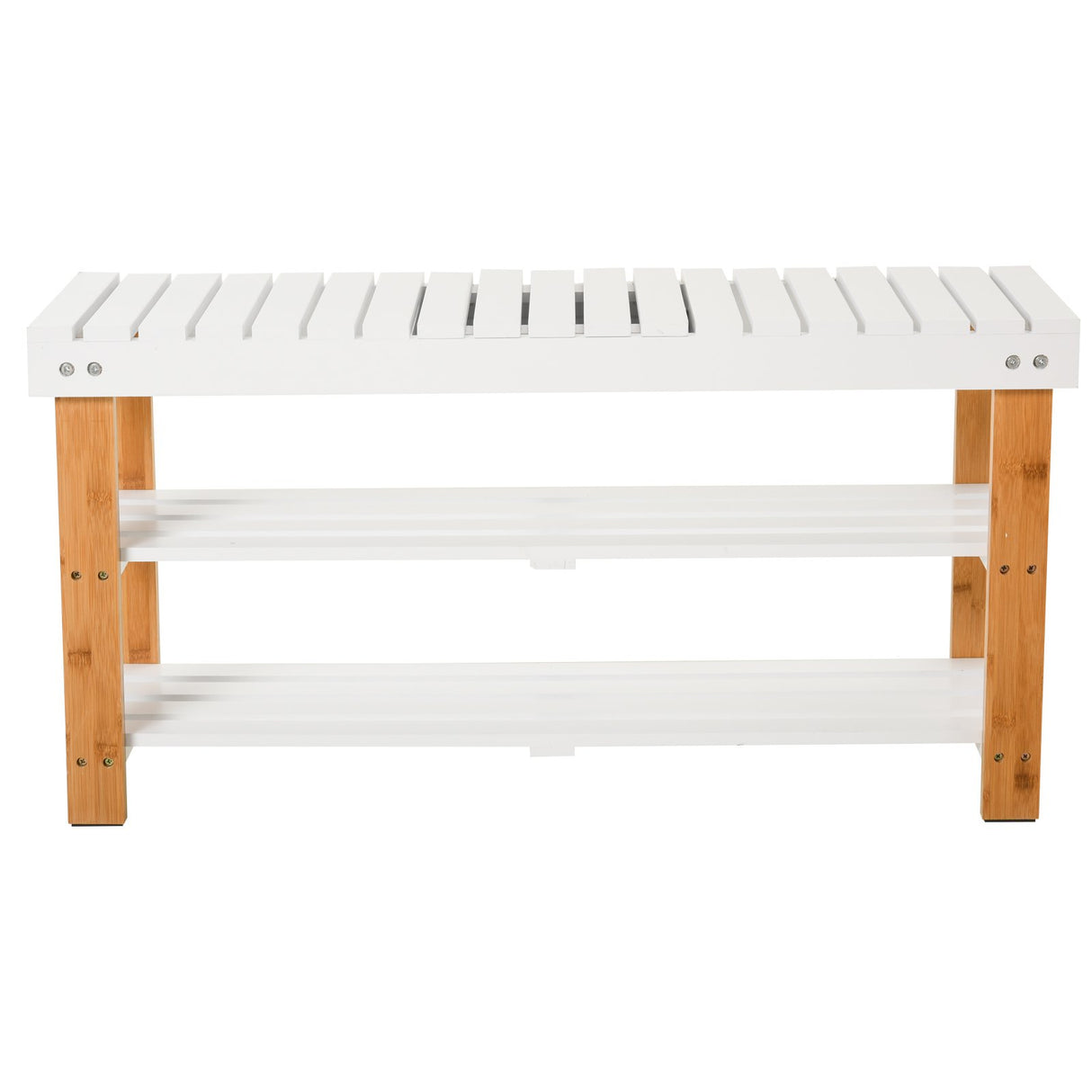 easycomfort easycomfort scarpiera design minimal in legno di pino e mdf con 2 mensole bianca e color legno 90x29x45cm ean 8054111844673