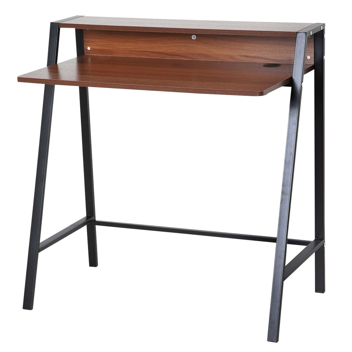 easycomfort easycomfort scrivania moderna con ripiano portaoggetti in legno noce 84x45x85cm ean 8054111841245