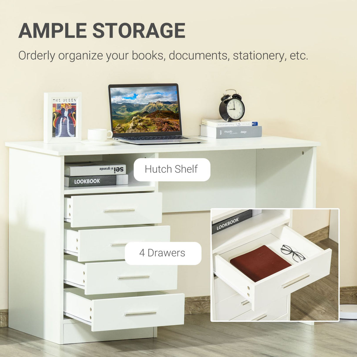 easycomfort easycomfort scrivania salvaspazio moderna per ufficio struttura in legno bianco