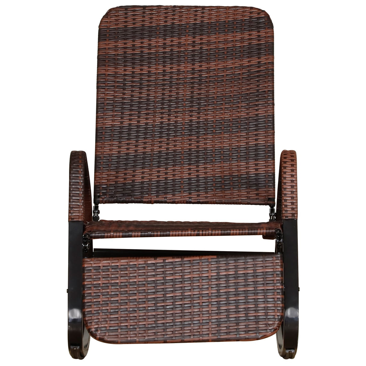 easycomfort easycomfort sedia a dondolo da giardino in pe rattan reclinabile e pieghevole marrone ean 8054144137780