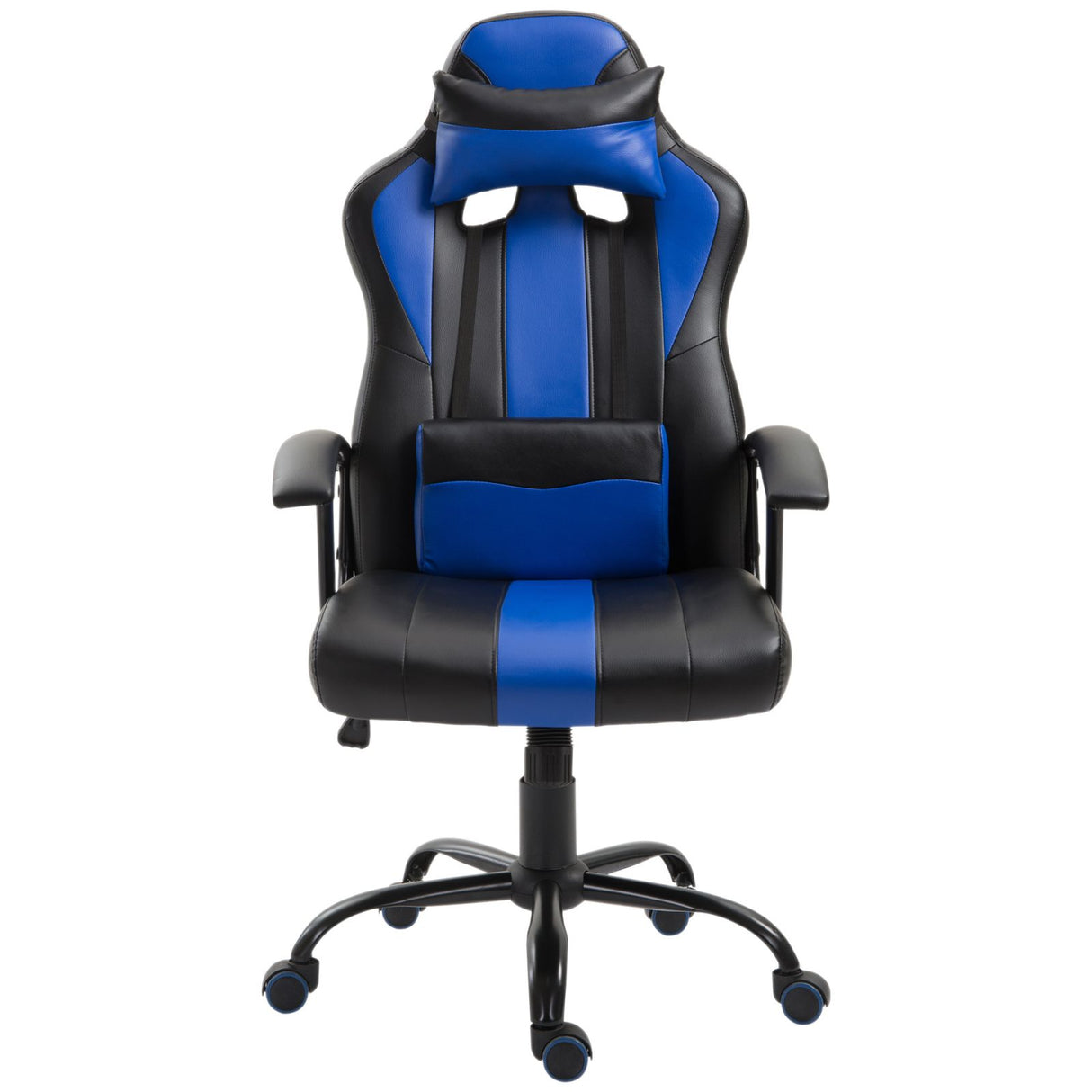 easycomfort easycomfort sedia da gaming ergonomica altezza regolabile con cuscino nero e blu ean 8054144134857