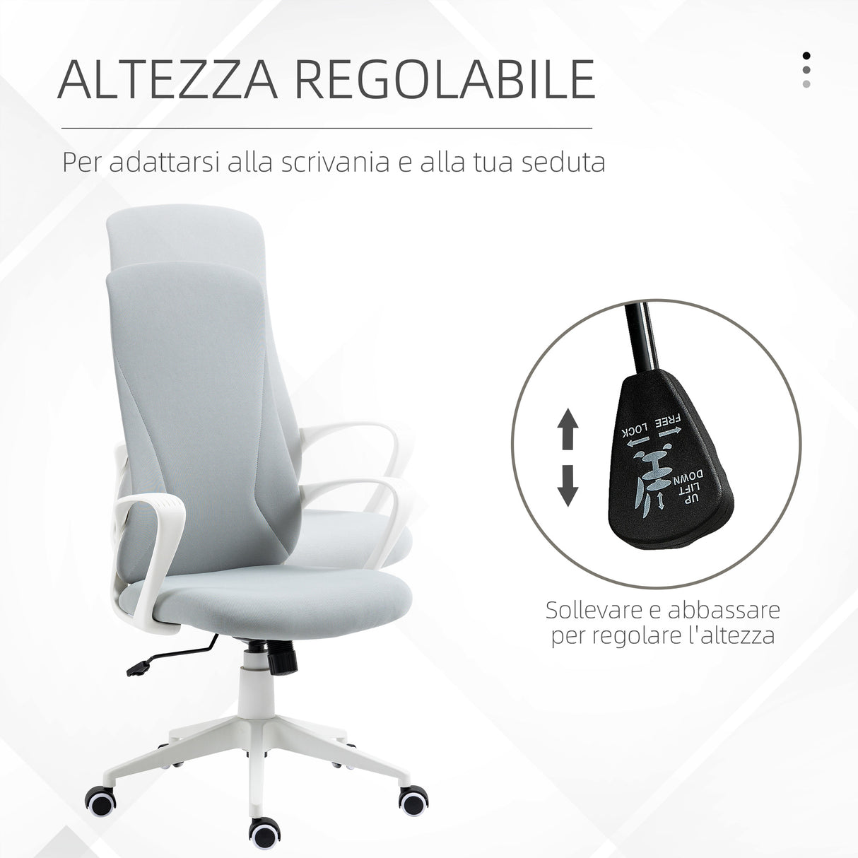 easycomfort easycomfort sedia da ufficio ergonomica con altezza regolabile e funzione di inclinazione 62x56x110 119 5 cm