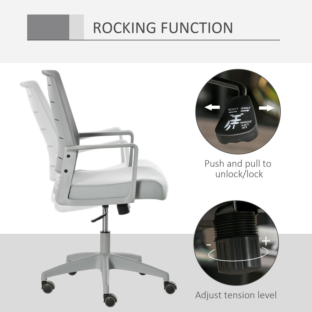 easycomfort easycomfort sedia da ufficio ergonomica girevole con altezza regolabile ruote e braccioli grigio