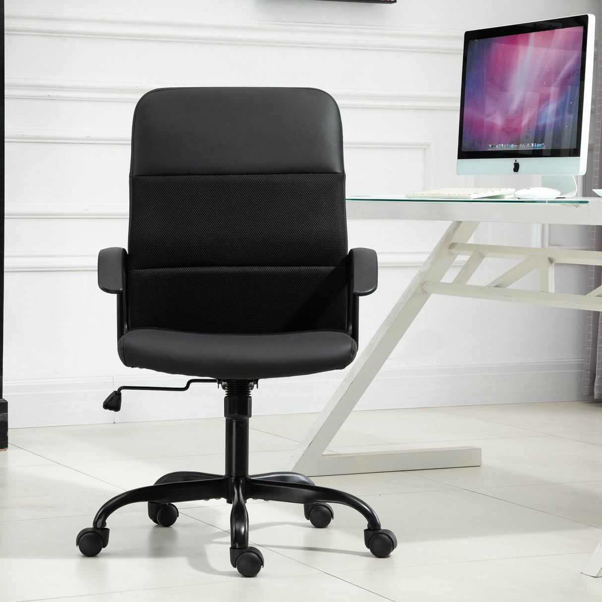 easycomfort easycomfort sedia da ufficio ergonomica in tessuto nero girevole con ruote ean 8054111848954