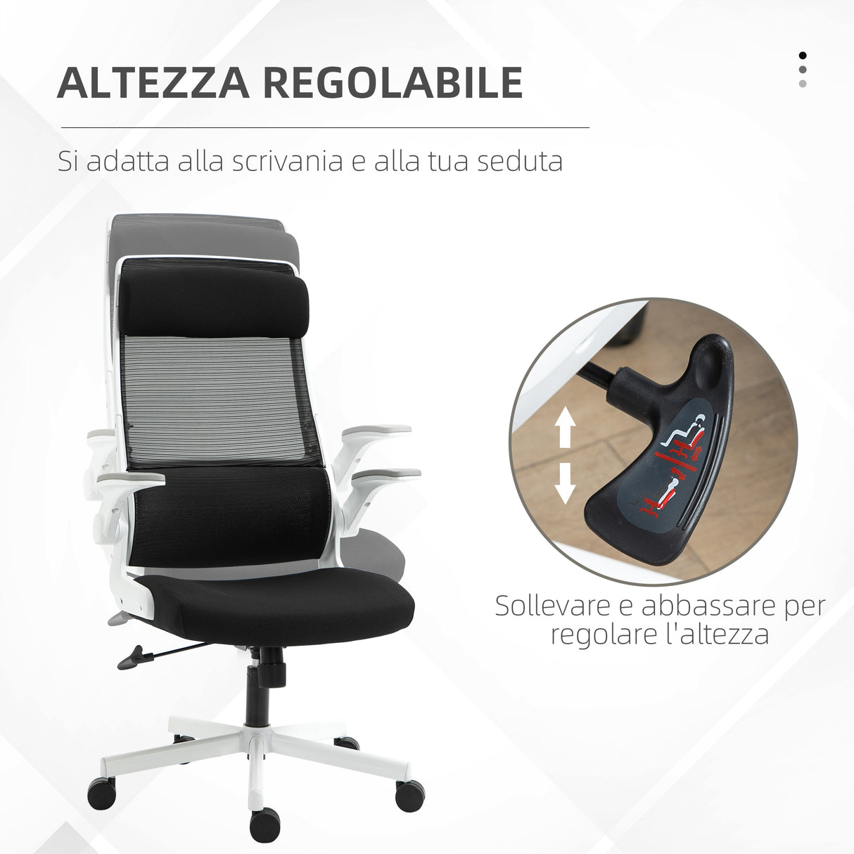 easycomfort easycomfort sedia da ufficio reclinabile ad altezza regolabile con braccioli ribaltabili 77x75x115 125 cm