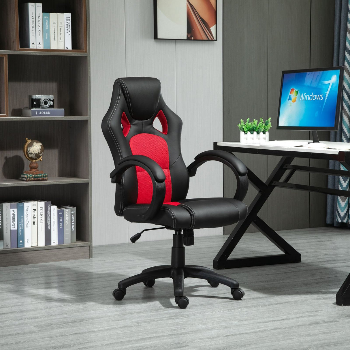 easycomfort easycomfort sedia da ufficio stile gaming rosso e nero