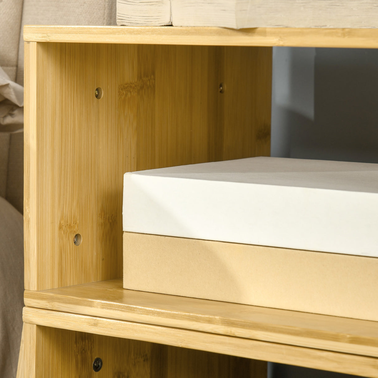 easycomfort easycomfort set 2 comodini design aperto e impilabile struttura in bambu 43x32 5x42cm