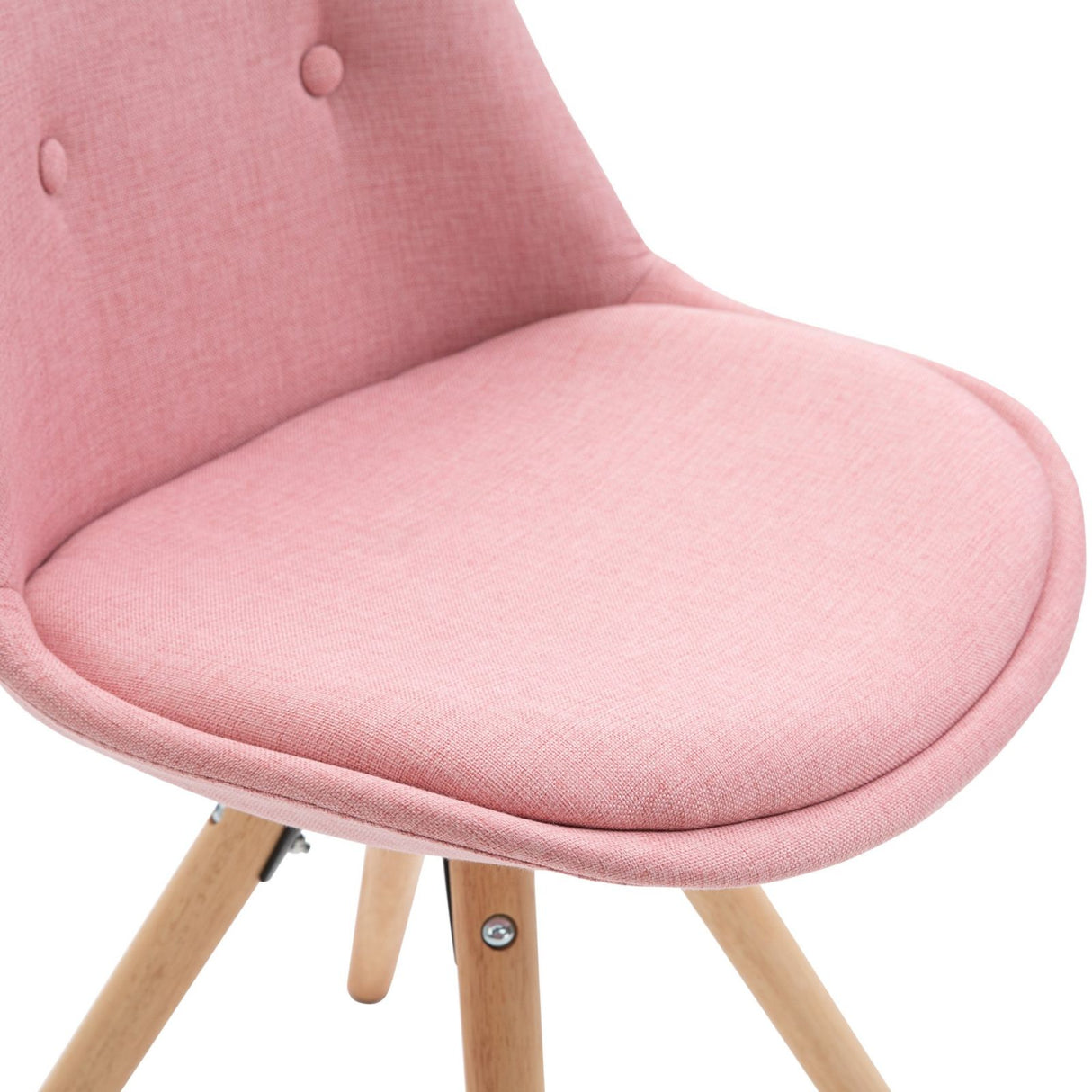 easycomfort easycomfort set 2 sedie imbottite con gambe in legno e rivestimento rosa ean 8055776913841