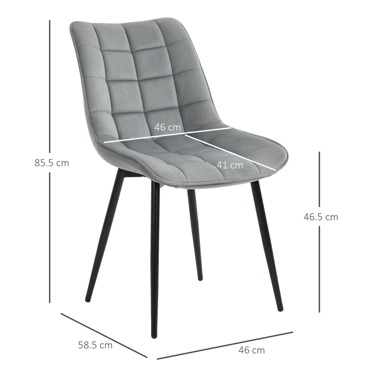 easycomfort easycomfort set 2 sedie moderne imbottite per soggiorno stile nordico velluto grigio ean 8055776912455