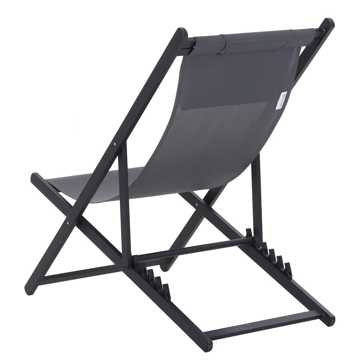 easycomfort easycomfort set 2 sedie sdraio pieghevoli in alluminio e texilene grigio ean 8054144132068