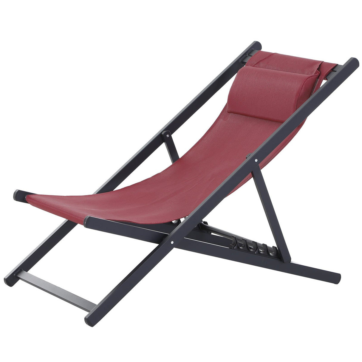 easycomfort easycomfort set 2 sedie sdraio pieghevoli in alluminio e texilene rosso ean 8054144135823