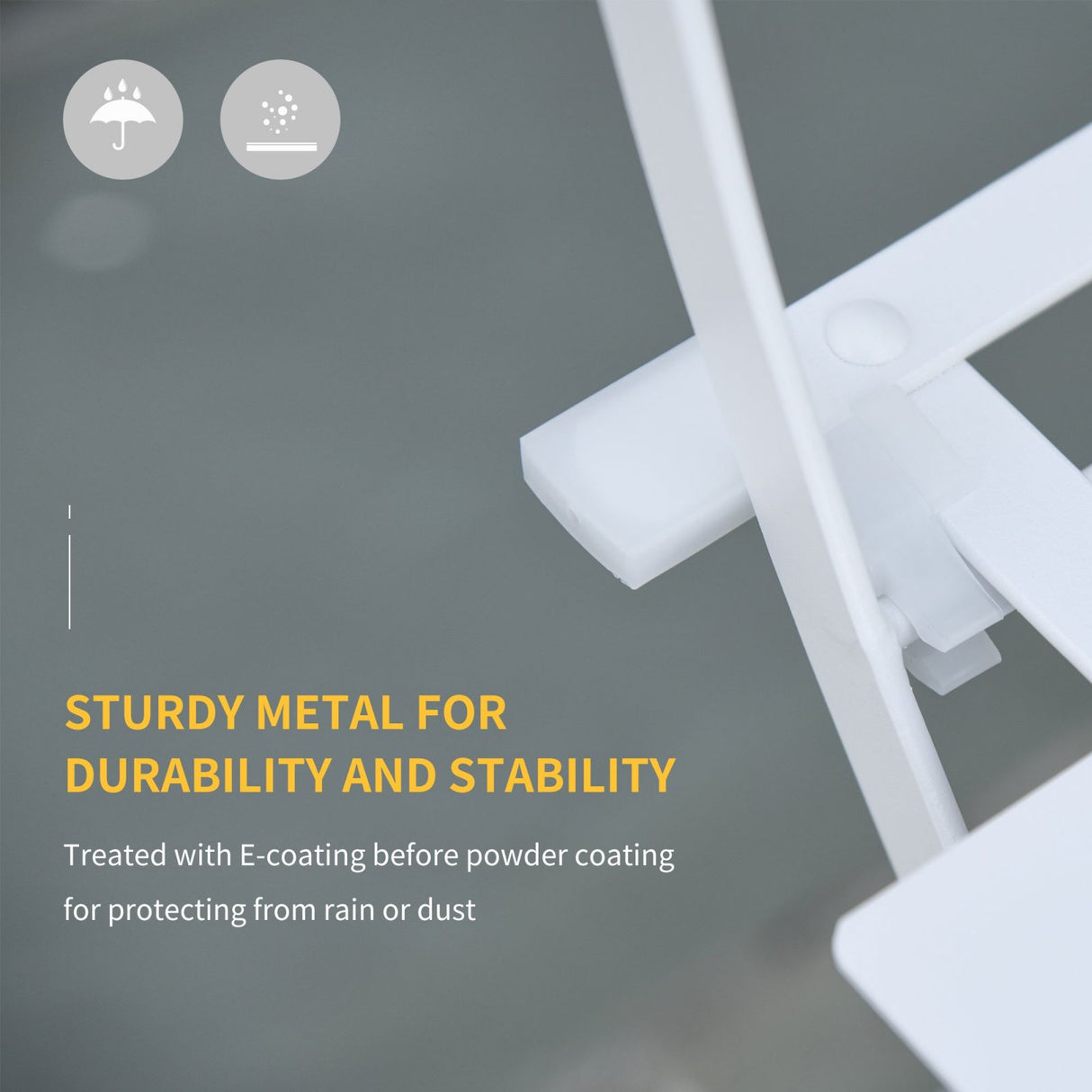 easycomfort easycomfort set 3 pezzi tavolino con sedie da giardino pieghevoli in metallo bianco ean 8054111847407