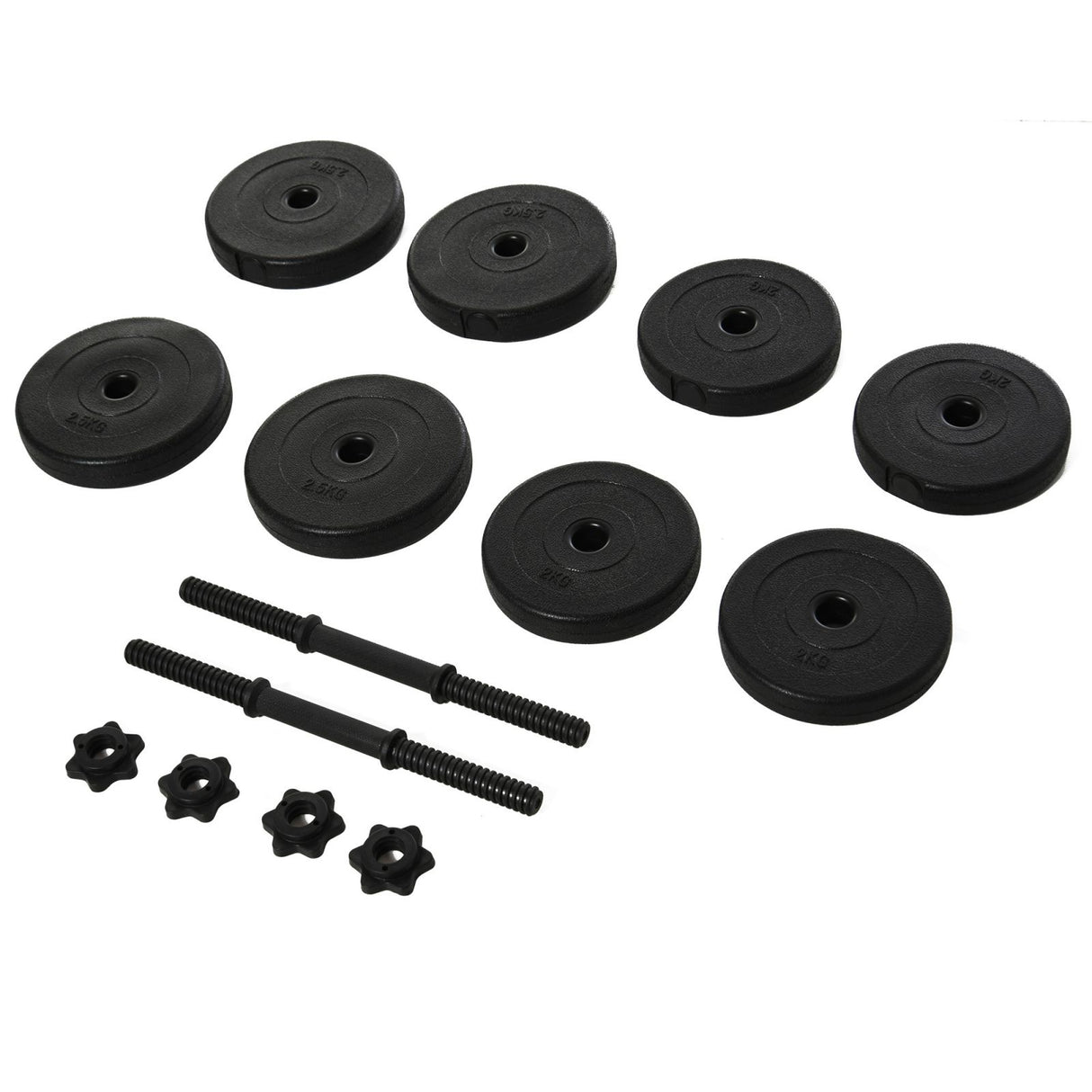 easycomfort easycomfort set di 2 manubri da 20kg totali con 8 dischi pesi