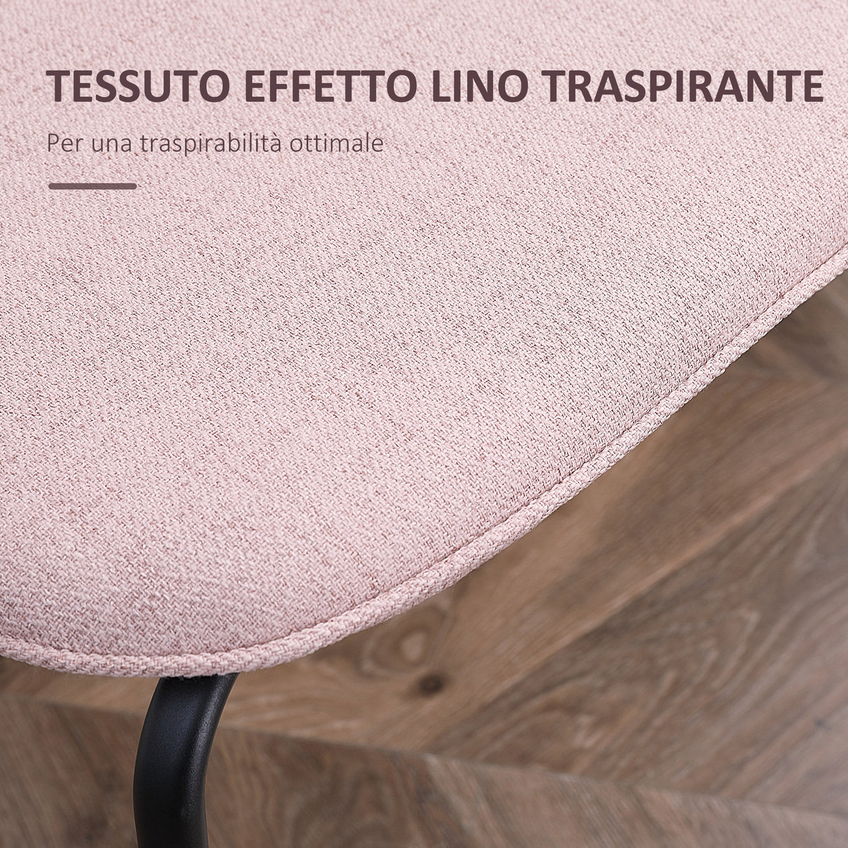 easycomfort easycomfort set di 2 sedie da pranzo in tessuto imbottite e impilabili con gambe in acciaio rosa