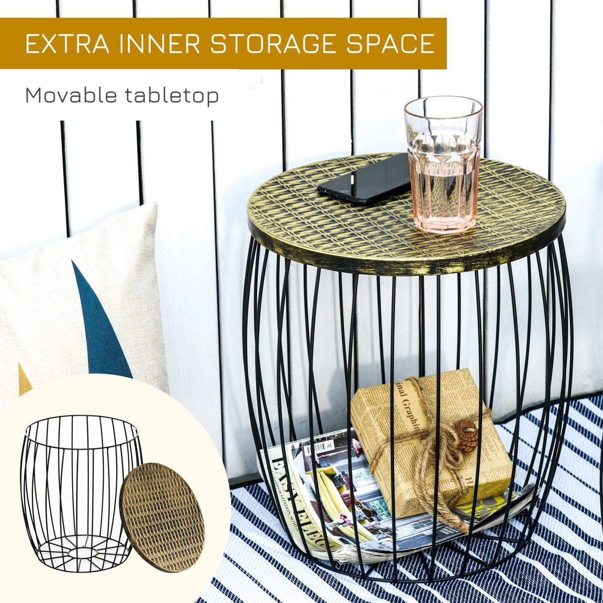 easycomfort easycomfort set di 3 tavolini da giardino impilabili arredamento da esterno stile industriale in metallo nero ean 8054144134789