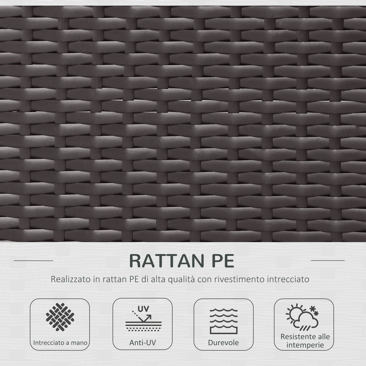 easycomfort easycomfort set mobili da giardino in rattan 7pz poltrone tavolino con cuscini marrone