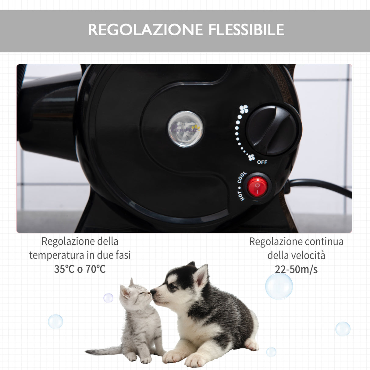 easycomfort easycomfort soffiatore per cani con velocita e temperatura regolabili tubo flessibile e 3 beccucci 2400w nero