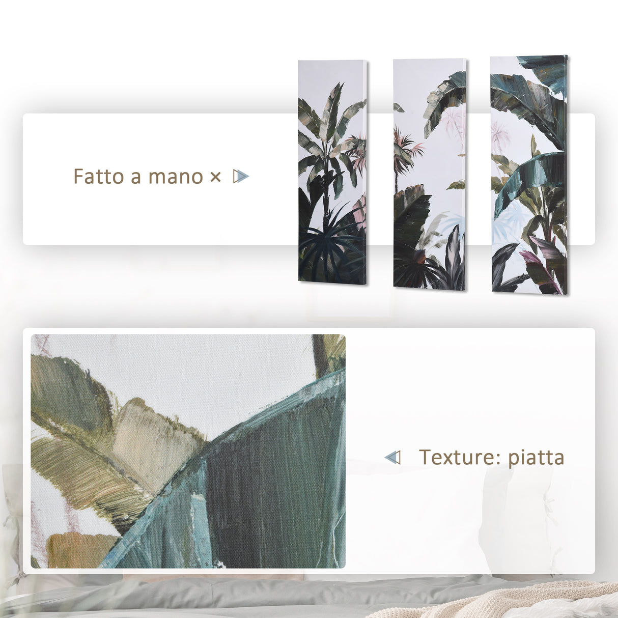 easycomfort easycomfort stampa su tela in legno di pino 3 pezzi 90x30cm per casa e ufficio multicolore