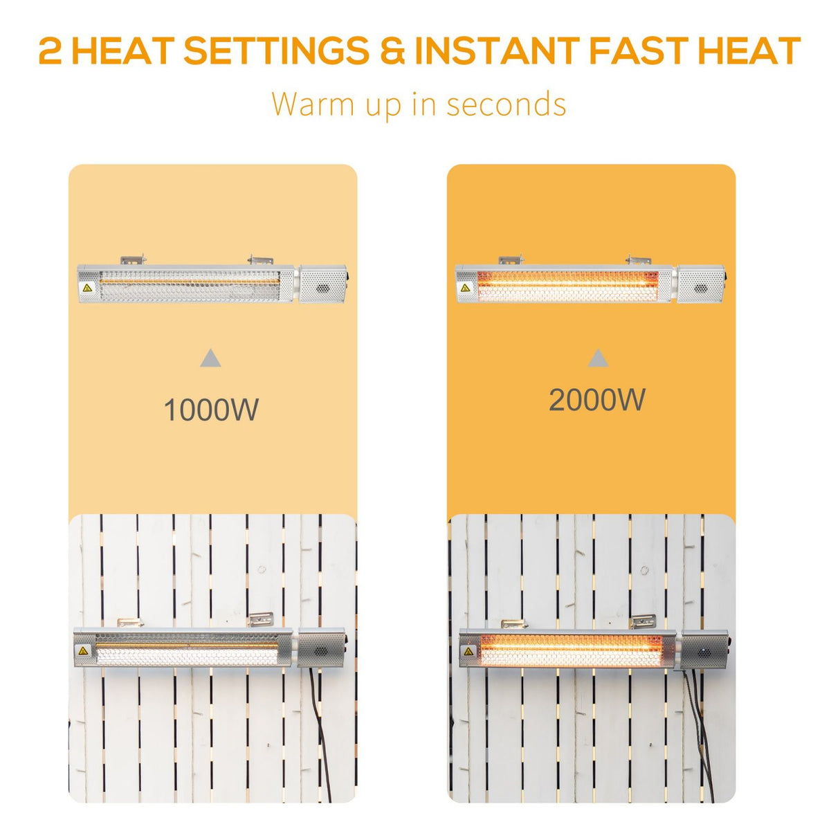 easycomfort easycomfort stufa da esterno elettrica 1000w2000w pannello riscaldante a parete con telecomando in alluminio 67 5x10 5x7cm grigio