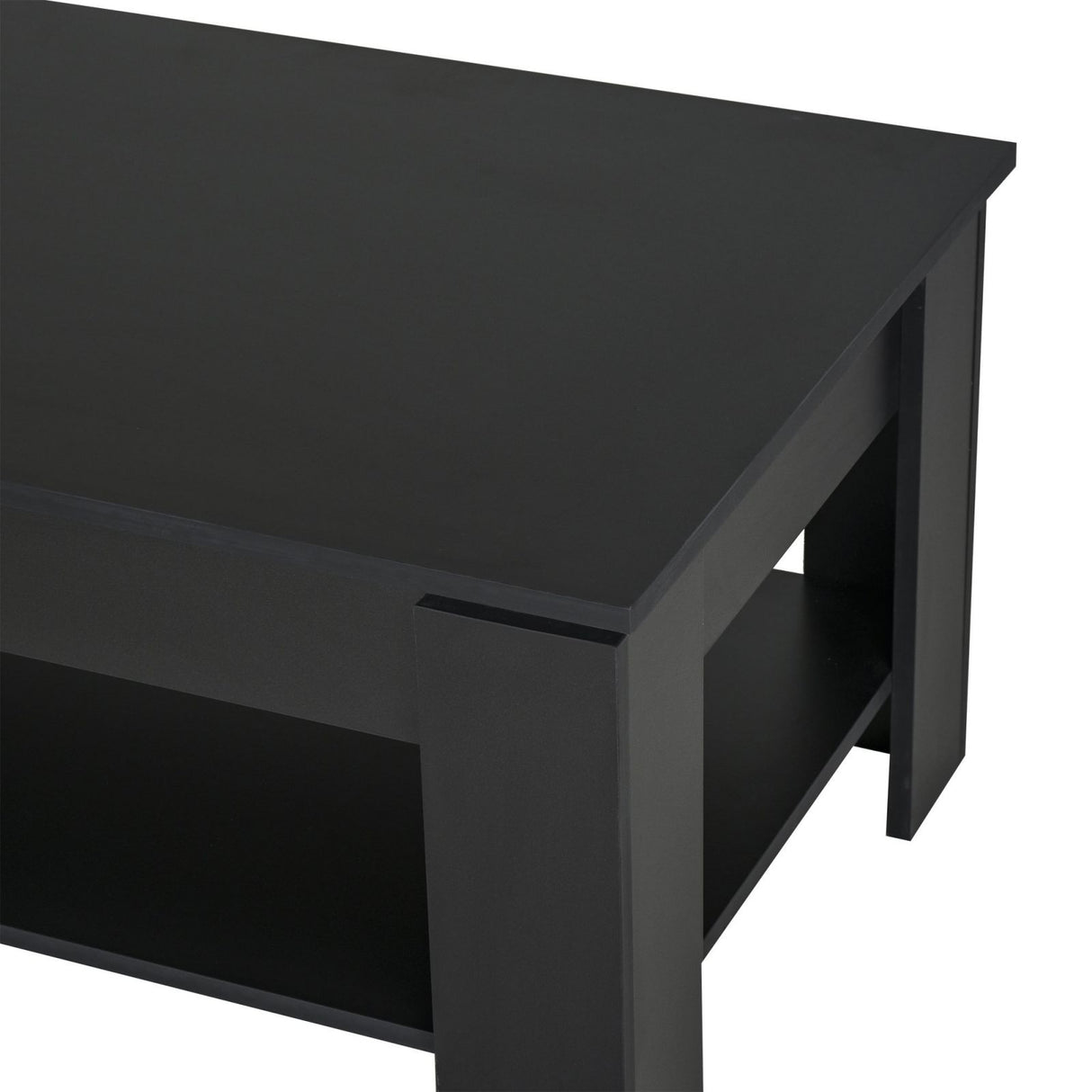 easycomfort easycomfort tavolino da caffe a 2 livelli in legno nero 110x65x47cm ean 8054144130385