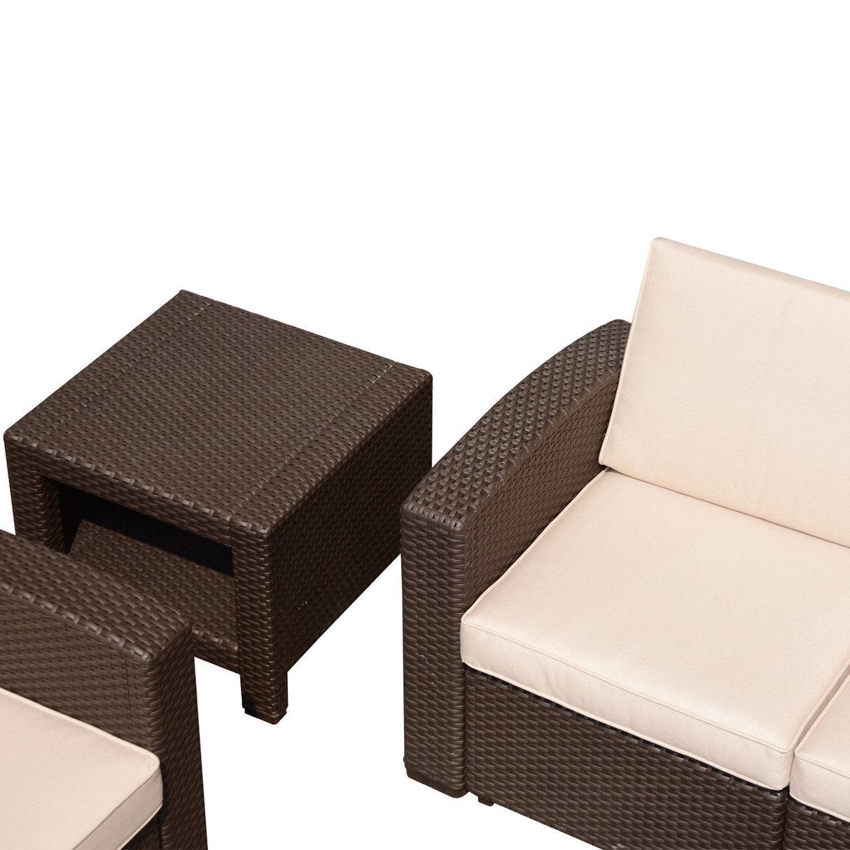 easycomfort easycomfort tavolino da giardino in pe rattan marrone 56x56x44 5cm ean 8054144137308
