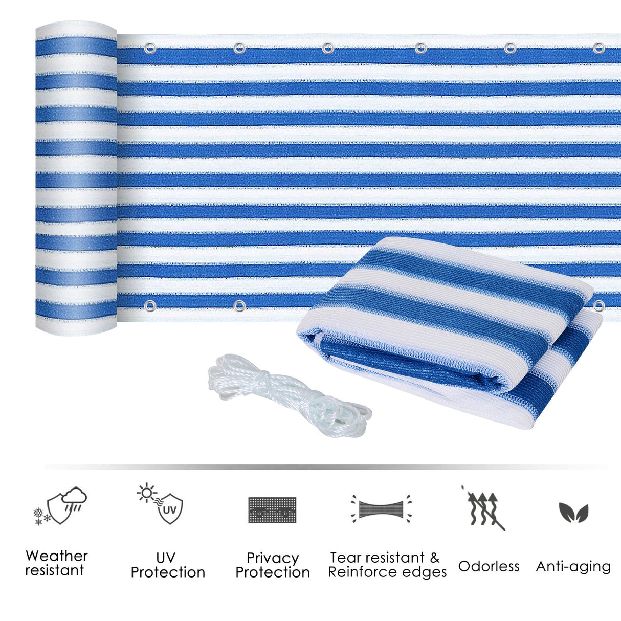 easycomfort easycomfort telo protettivo in hdpe per balcone e giardino a righe bianco e blu 5mx0 9m ean 8054111841535